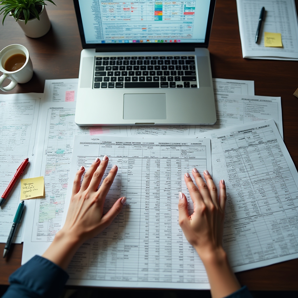 Foaie de calcul aglomerată cu date dispersate despre performanță